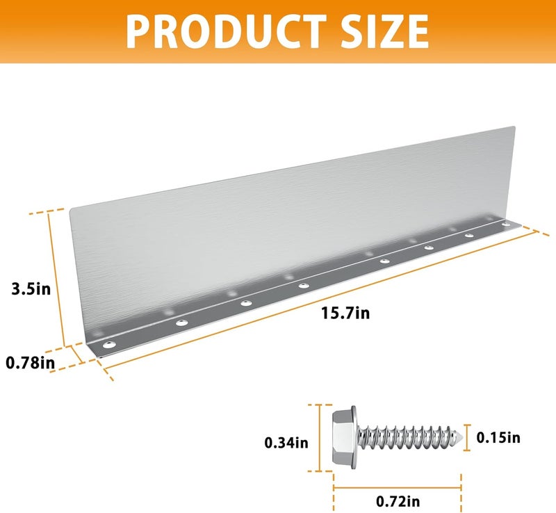 appacare 8 قطع واقي وادي المزاريب، موصل مطر مستقيم لحراس المزاريب، واقي مزاريب لتسرب المطر لأسطح المنازل المائلة (نمط مستقيم) - Image 2